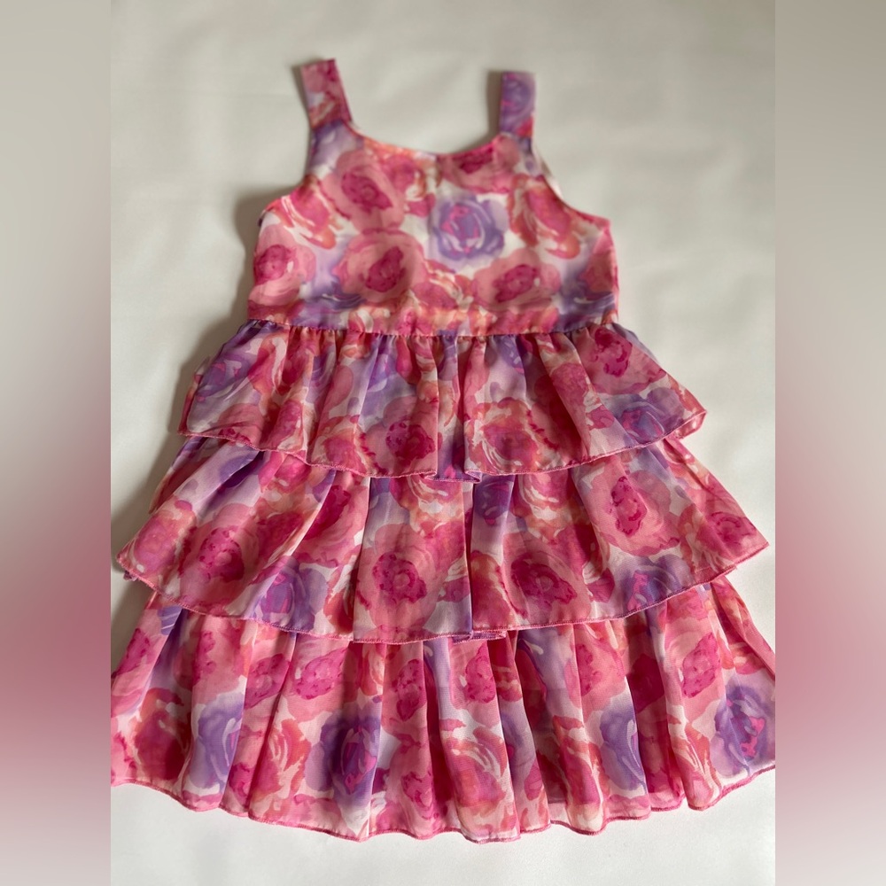 Floral print tiered dress.
